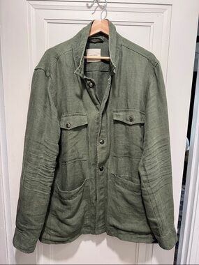 A Days March Olive Linen Safari Jacket - Sz XL